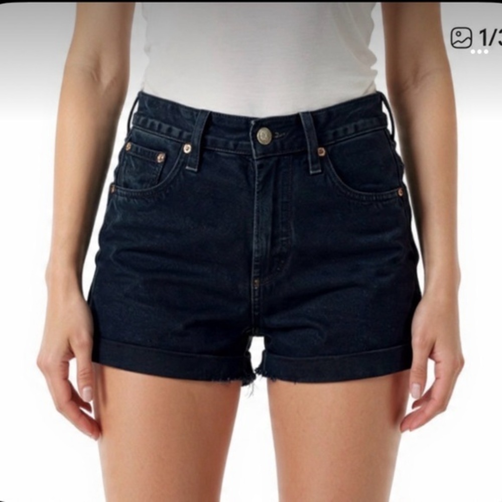 Reformation Black High-Waisted Jean Shorts